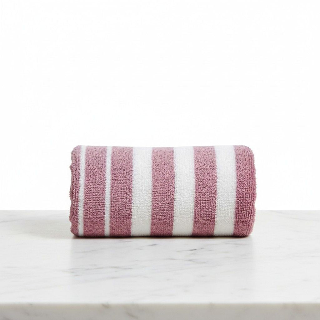 Microfiber Hand Towel | Pink & White Stripes | Ultra Soft (Set of 3 Pcs)