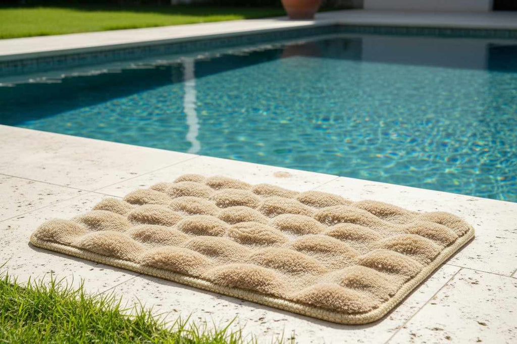 Bath Mat Anti-Slip | 3D Bubble Cloud Texture | Super Absorbent | Multicolour | Set of 2 Pcs