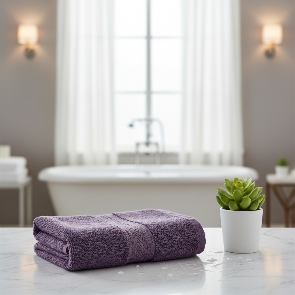 Premium Purple Cotton Face Towel – 12 x 12 inch |