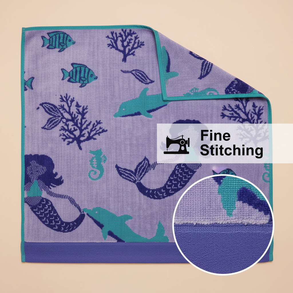 Purple Marine Life Full Size Bath Towel for Unisex | Ocean Beach