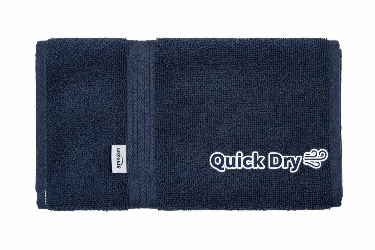 Hand Towel Navy Blue  | Ultra Soft Quick Dry Cotton Terry Set of 3