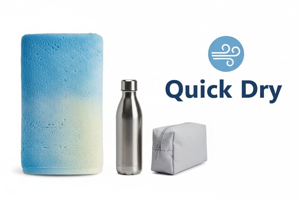 Bath Towel Microfiber | Sky Blue & Cream Ombre | Ultra Soft, Super Absorbent & Quick Dry | Unisex