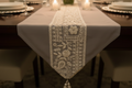 Satrangi Floral Table Runner with Gold Tassels