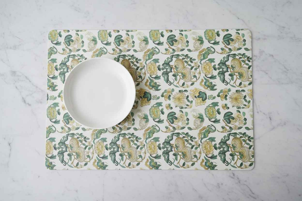 Botanical Floral Dining Table Mat | Premium Jacquard Weave I Set Of 6