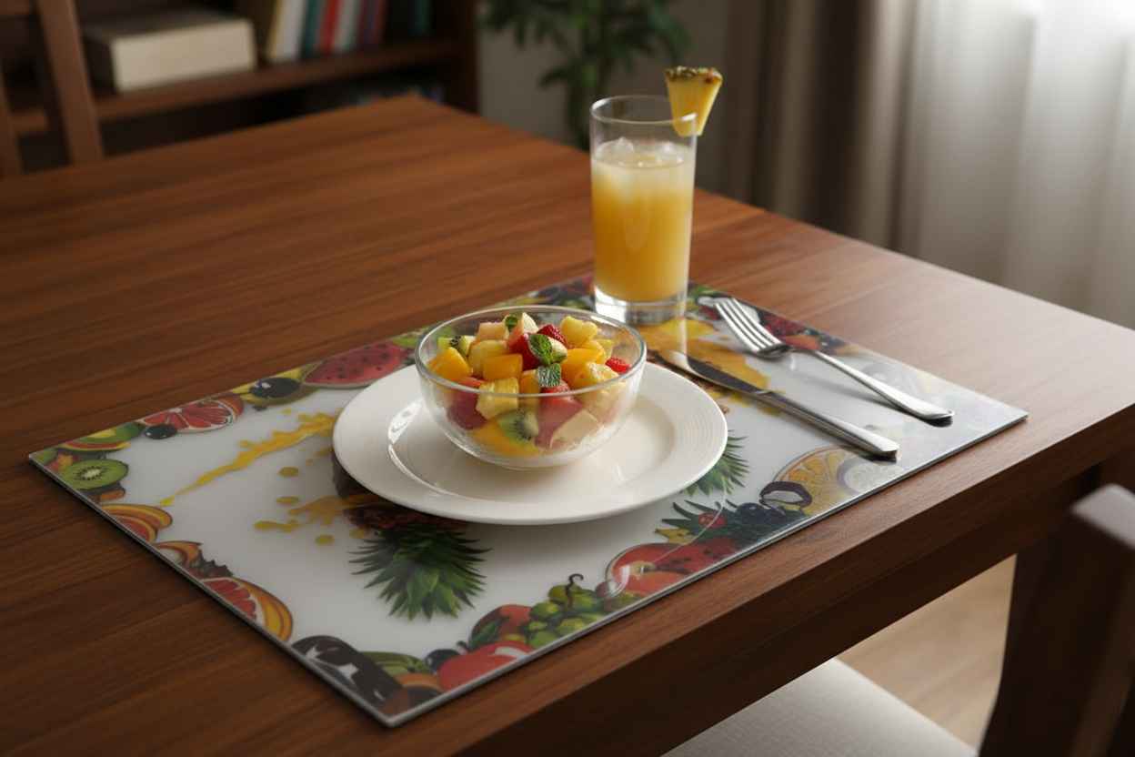 Fruit Print Dining Table Mat | Pineapple Design | Set of 6