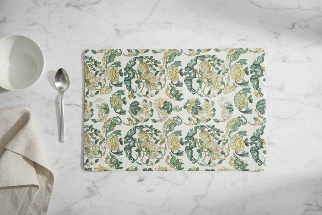 Botanical Floral Dining Table Mat | Premium Jacquard Weave I Set Of 6