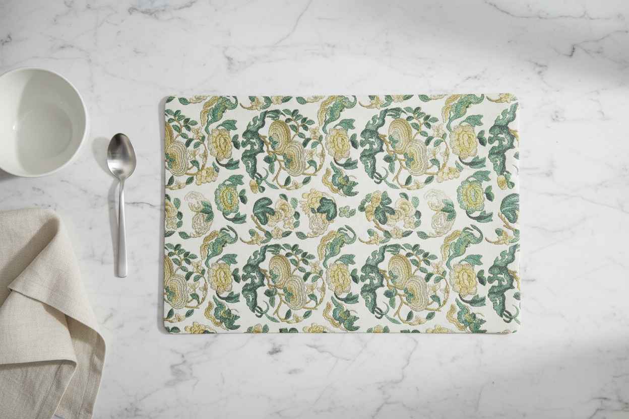 Botanical Floral Dining Table Mat | Premium Jacquard Weave I Set Of 6
