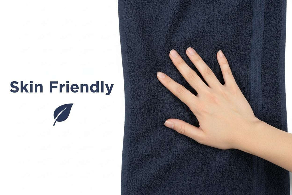 Hand Towel Navy Blue  | Ultra Soft Quick Dry Cotton Terry Set of 3