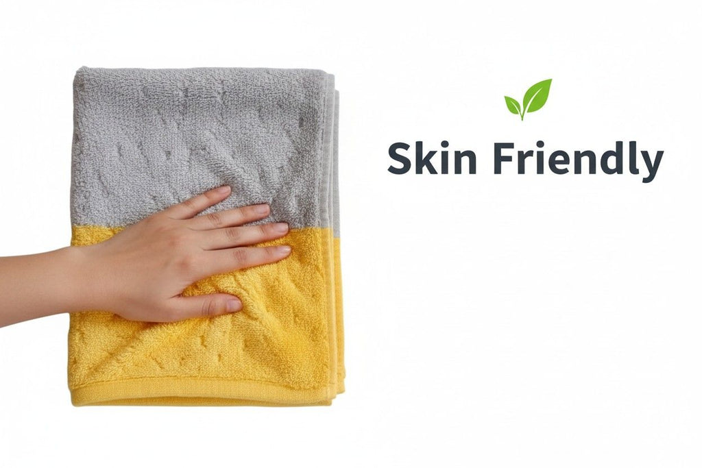 Microfiber Hand Towel | Grey & Yellow | Ultra Soft, Super Absorbent (Set of 3 Pcs)