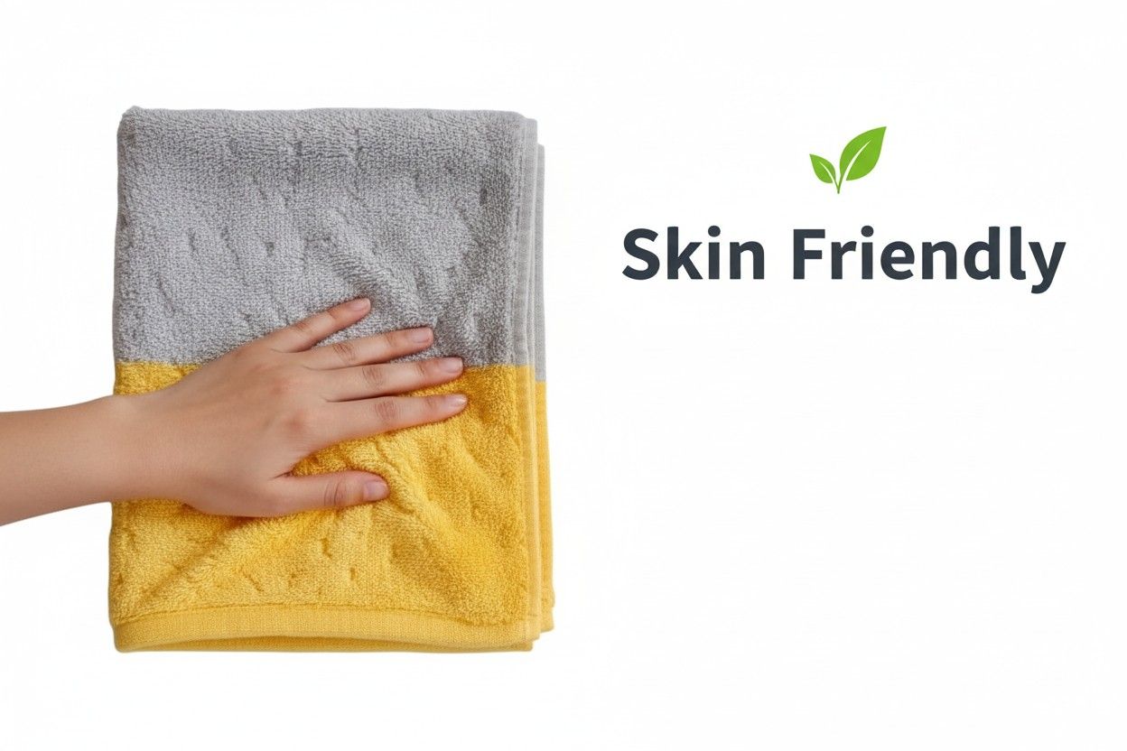 Microfiber Hand Towel | Grey & Yellow | Ultra Soft, Super Absorbent (Set of 3 Pcs)