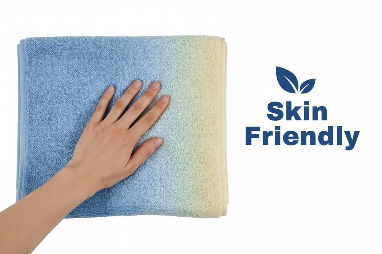 Bath Towel Microfiber | Sky Blue & Cream Ombre | Ultra Soft, Super Absorbent & Quick Dry | Unisex