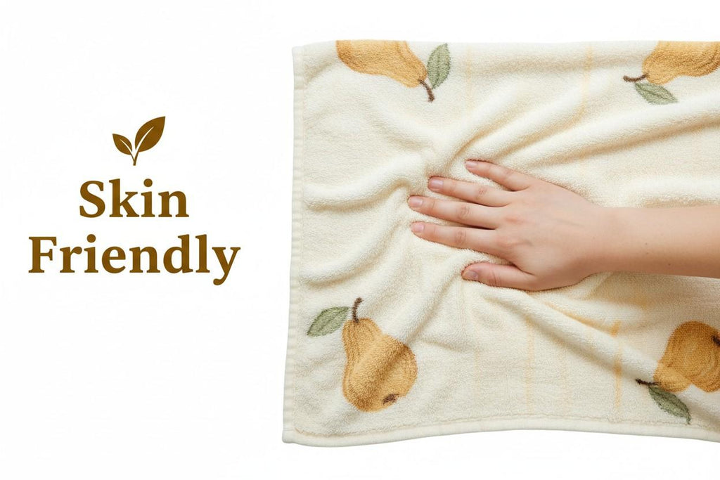 Bath Towel Microfiber | Cream Pear Print | Ultra Soft, Super Absorbent & Quick Dry | Unisex