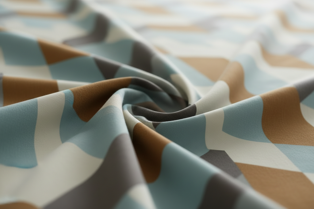 Geometric Chevron King Size Bedsheet – Teal, Gold & Grey