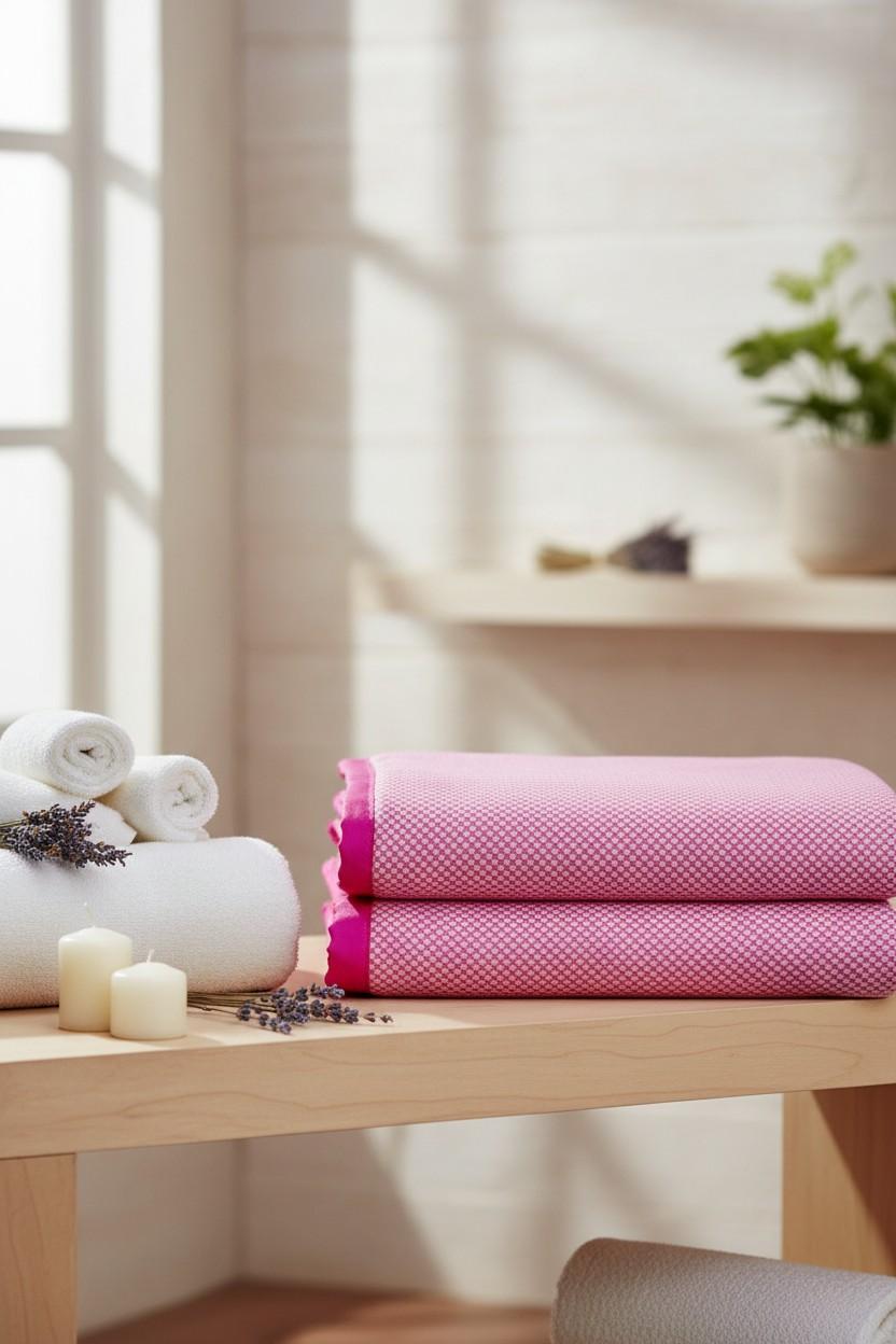 Dohar Single Bed | Pink Textured Weave | AC Dohar | 100% Cotton (Set of 2 Pcs)