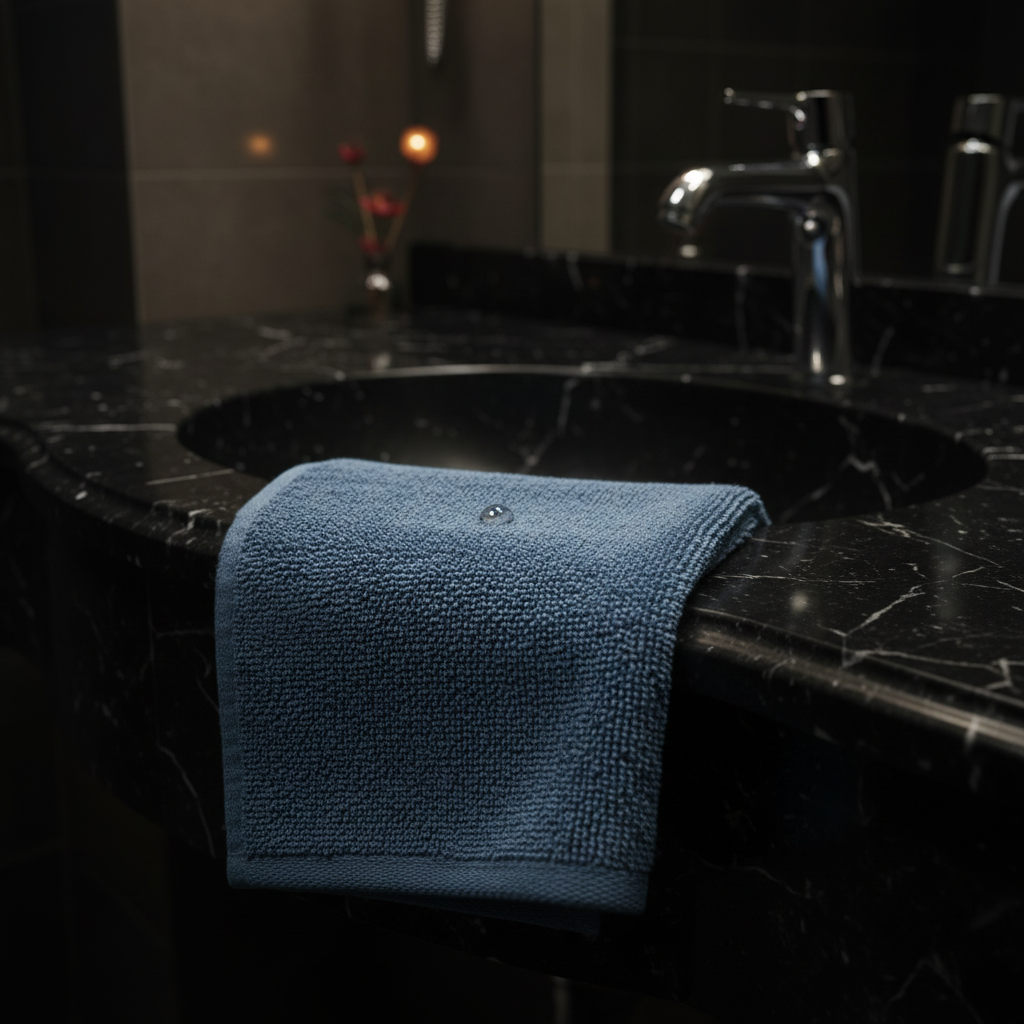 Steel Blue Cotton Face Towel – Set of 5 | 12 x 12 inch Soft