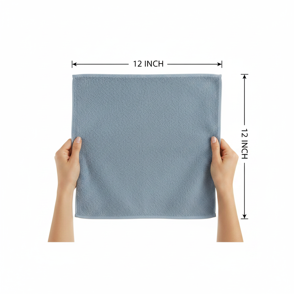 Steel Blue Cotton Face Towel – Set of 5 | 12 x 12 inch Soft