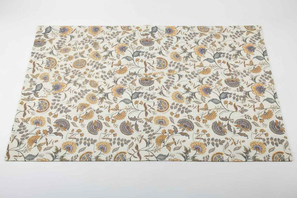 Sunflower & Paisley Floral Dining Table Mat | Premium Woven Design