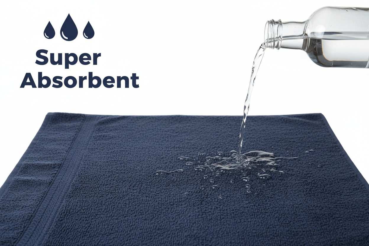 Hand Towel Navy Blue  | Ultra Soft Quick Dry Cotton Terry Set of 3