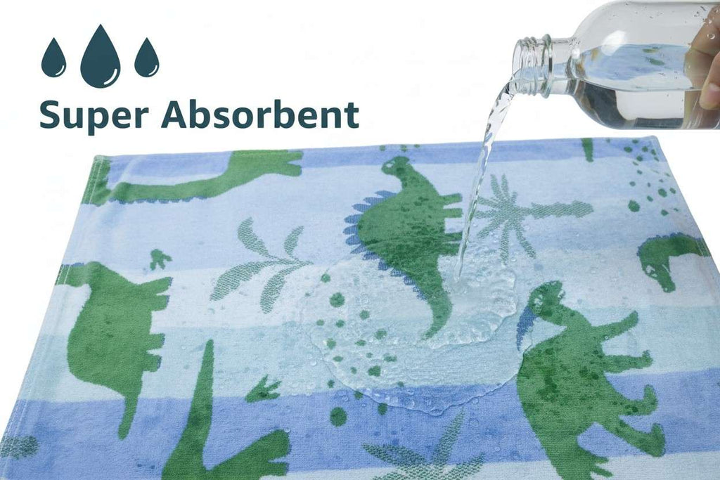 Hand Towel Kids | Dinosaur Print | Ultra Soft, Super Absorbent (Set of 3 Pcs)