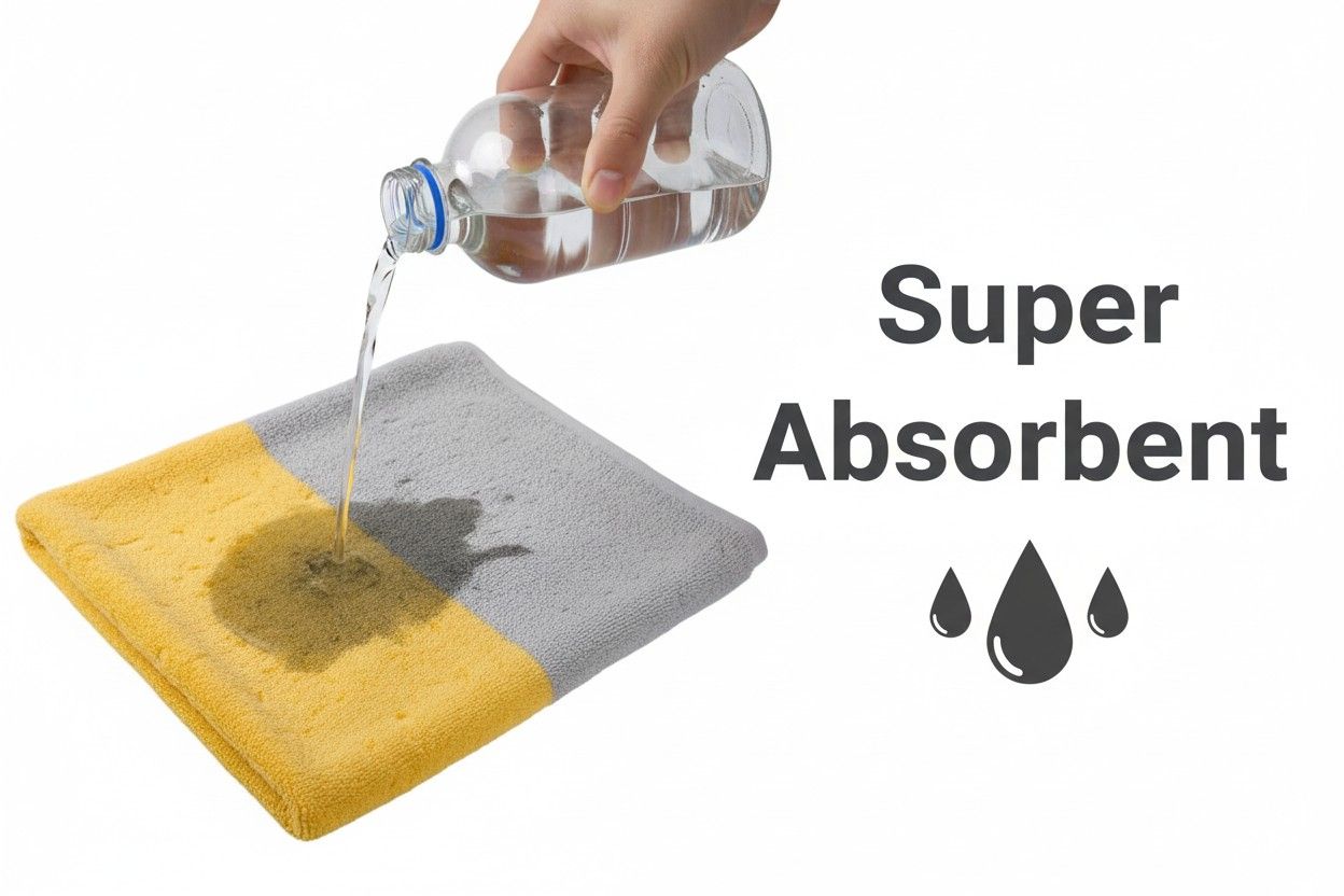 Microfiber Hand Towel | Grey & Yellow | Ultra Soft, Super Absorbent (Set of 3 Pcs)