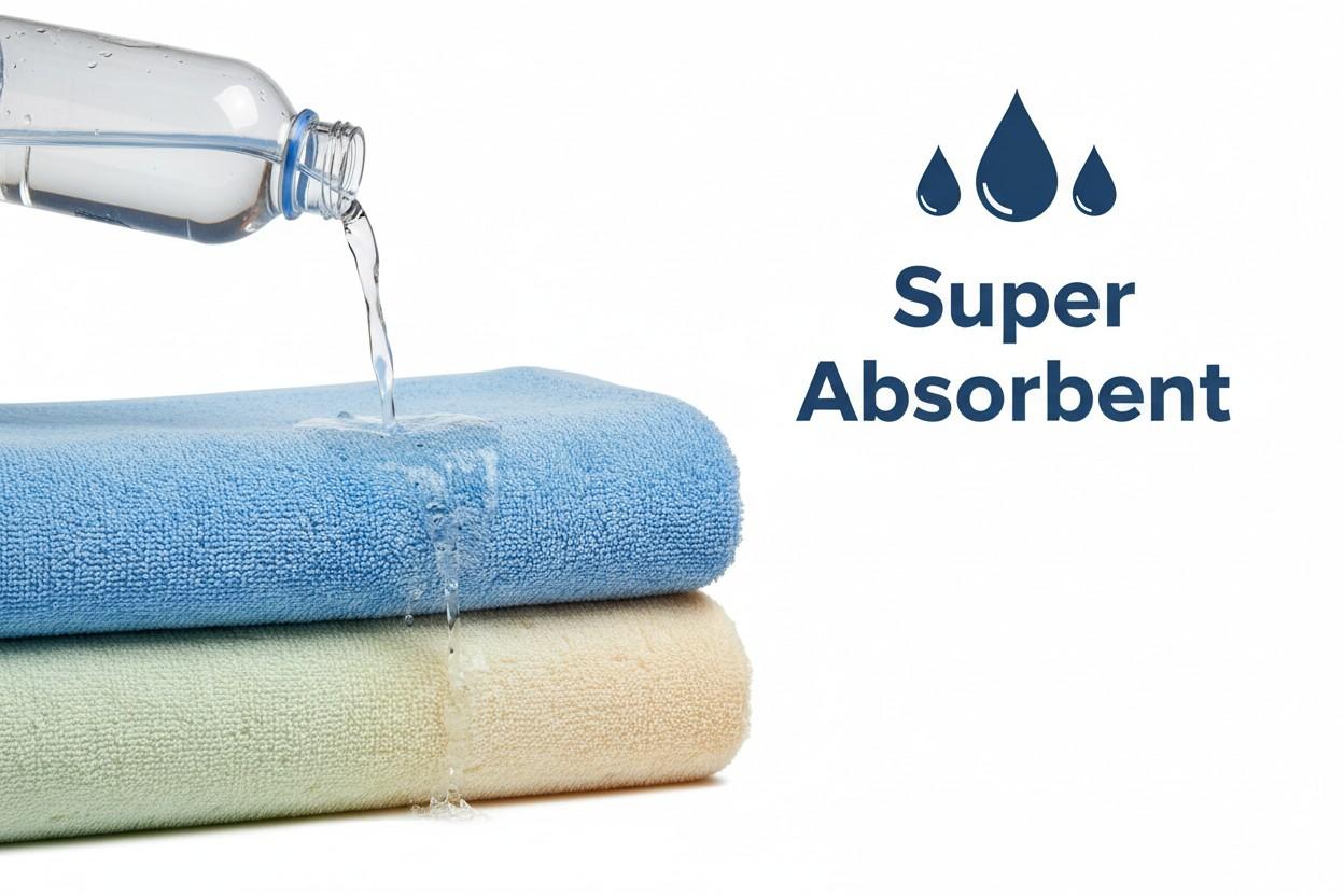 Bath Towel Microfiber | Sky Blue & Cream Ombre | Ultra Soft, Super Absorbent & Quick Dry | Unisex