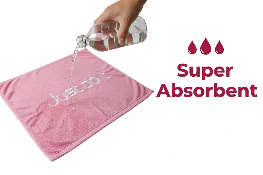 Bath Towel Microfiber | Pink | "Just Do It" Embroidery | Ultra Soft & Quick Dry | Unisex