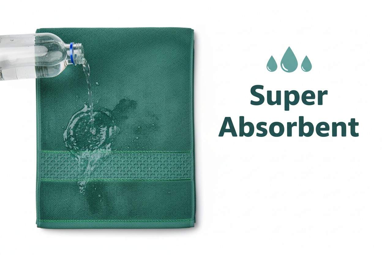 Cotton Bath Towel | Teal Emerald Green | Ultra Soft, Super Absorbent & Quick Dry | Unisex