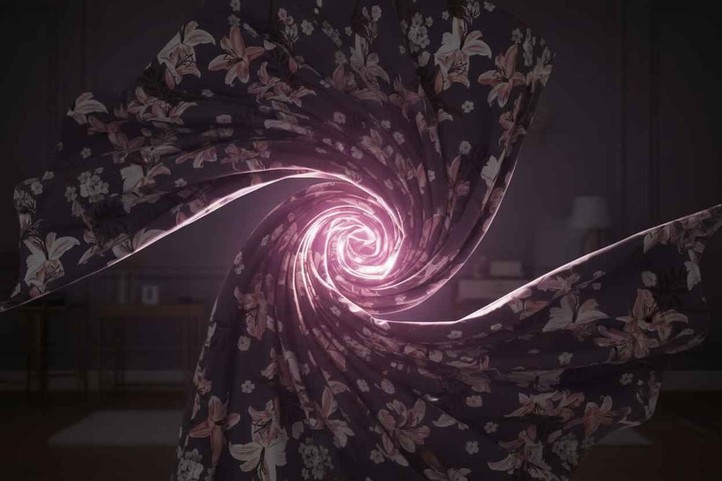 Lily Floral Printed Bedsheet | Charcoal Grey with Pink & White Blooms