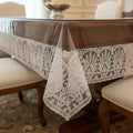 Transparent PVC Table Cover with Lace Border