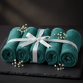 Teal Green Cotton Face Towel – Set of 5 | 12 x 12 inch Soft