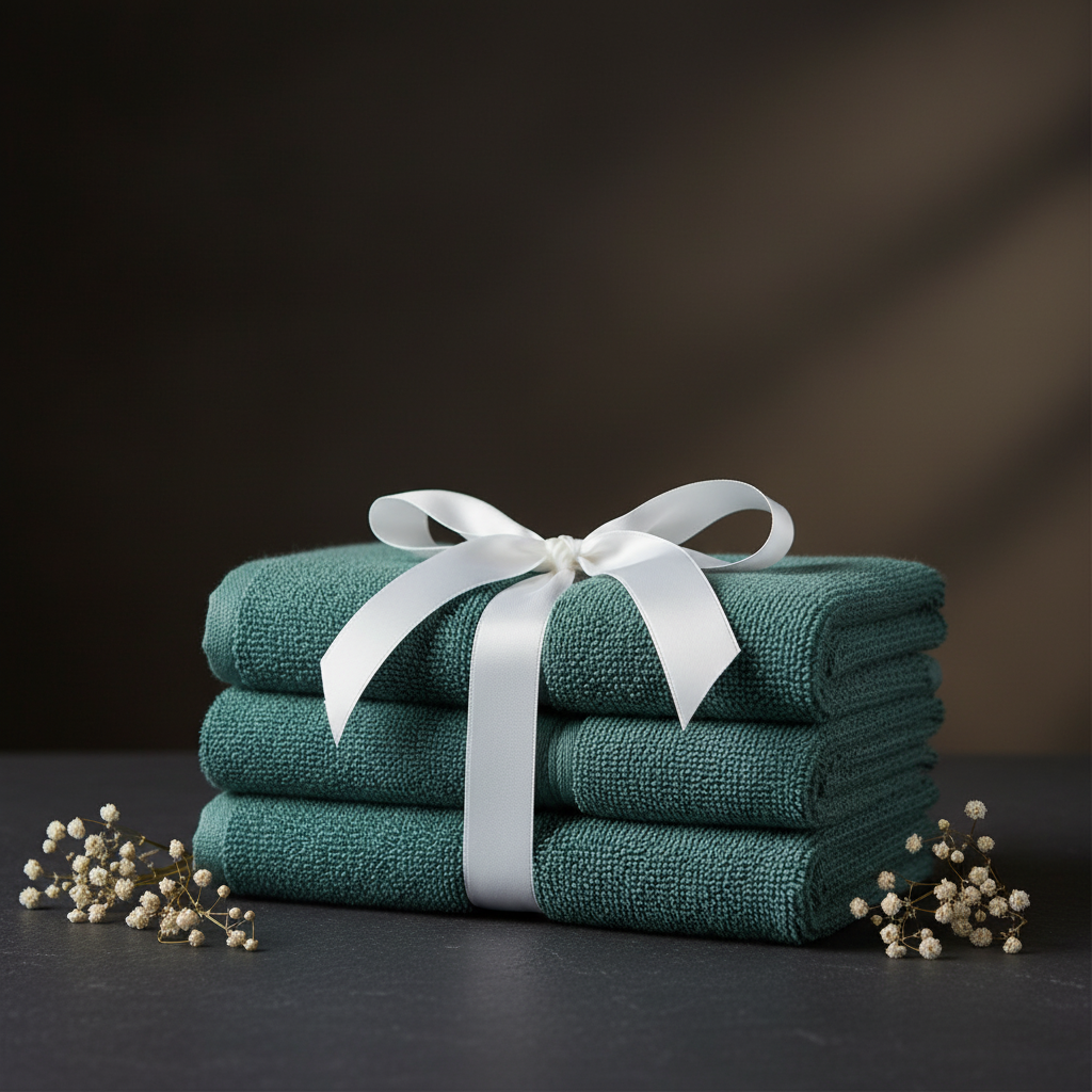 Teal Green Cotton Face Towel – Set of 5 | 12 x 12 inch Soft
