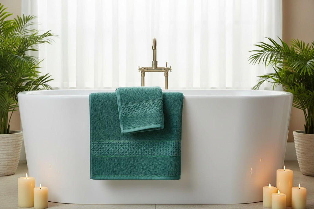 Cotton Bath Towel | Teal Emerald Green | Ultra Soft, Super Absorbent & Quick Dry | Unisex
