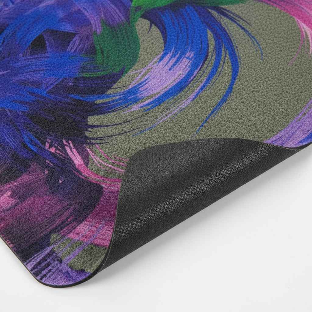 Door Mat | Abstract Brush Stroke Print | Anti-Slip | Multicolour Set of 3 Pcs