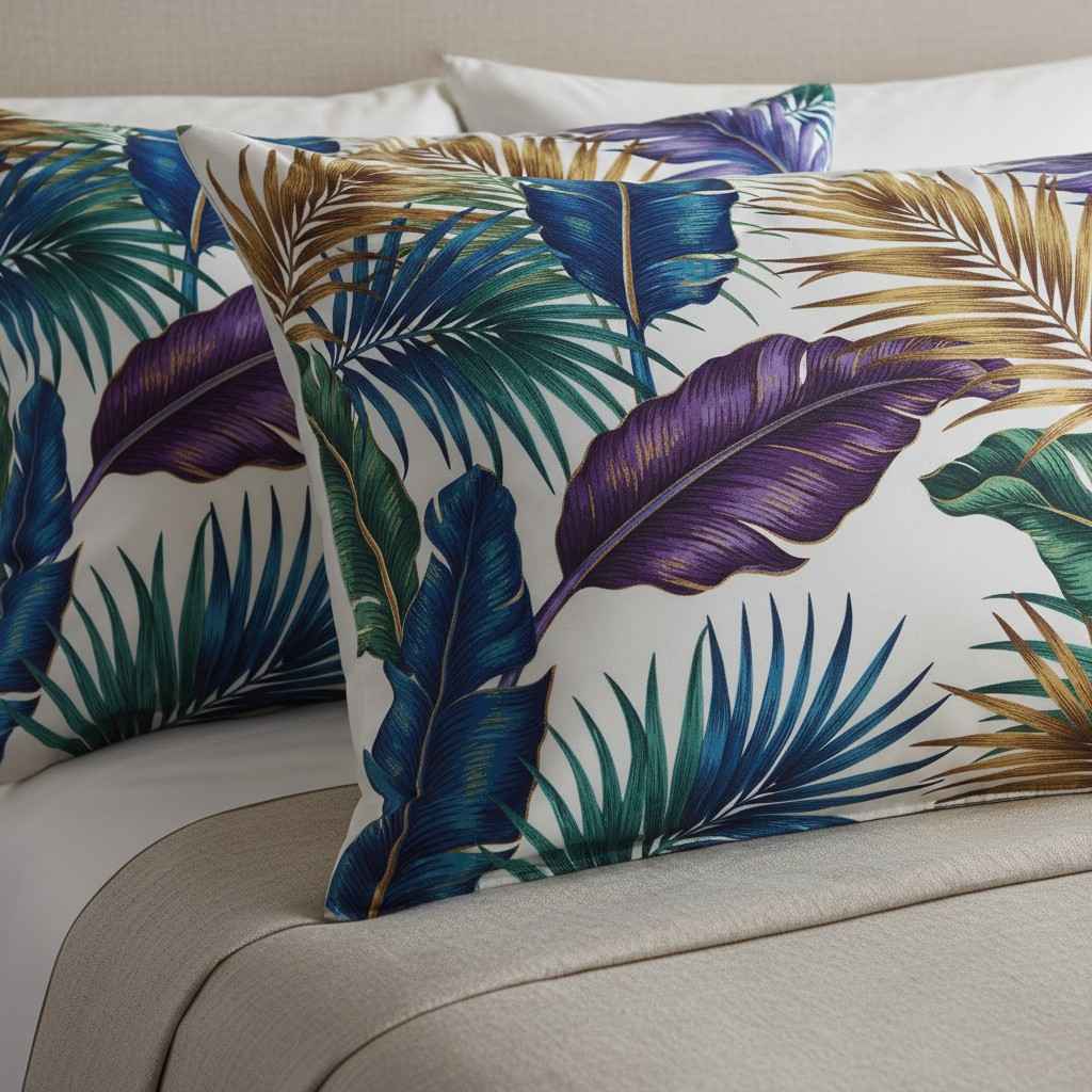 Tropical Palm Paradise Bedsheet King Size 7D Digital Print with 2 Pillow Covers - 108x108 inch