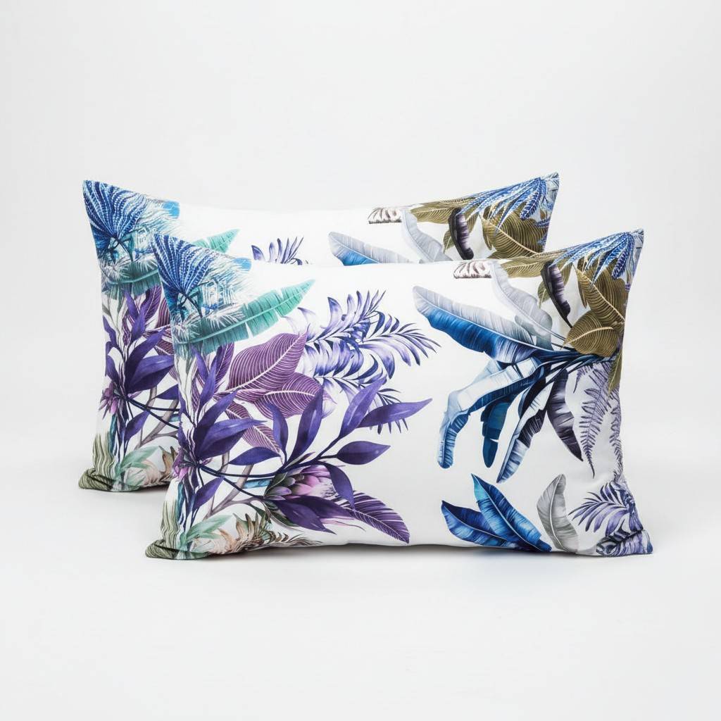 Tropical Palm Paradise Bedsheet King Size 7D Digital Print with 2 Pillow Covers - 108x108 inch
