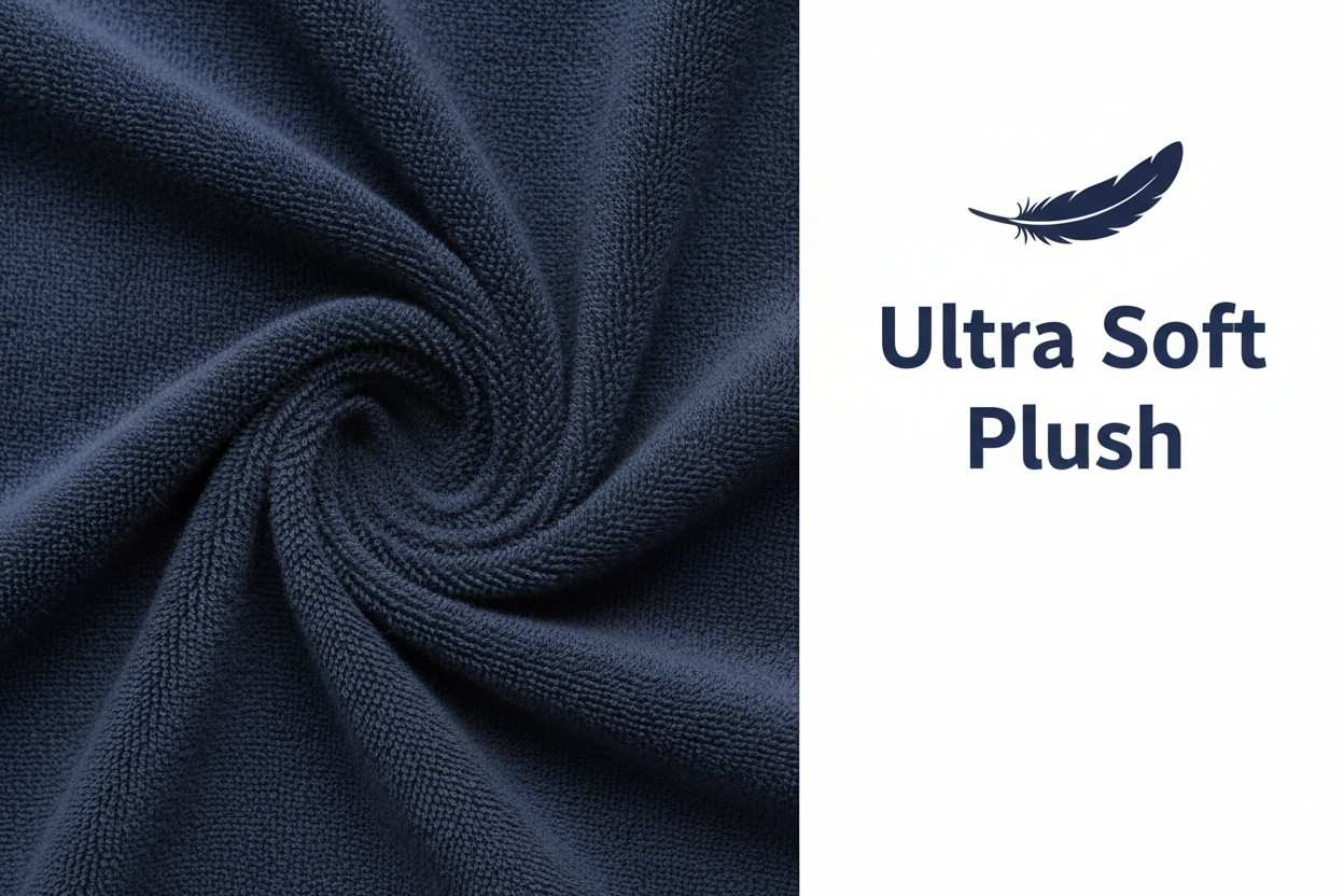 Hand Towel Navy Blue  | Ultra Soft Quick Dry Cotton Terry Set of 3