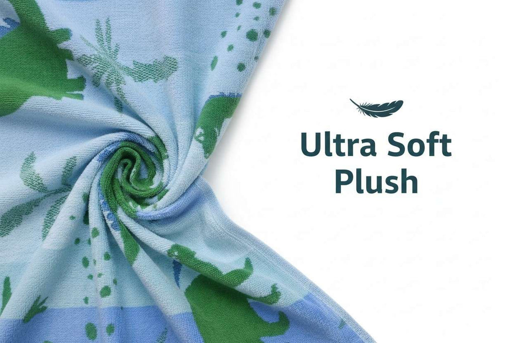 Hand Towel Kids | Dinosaur Print | Ultra Soft, Super Absorbent (Set of 3 Pcs)