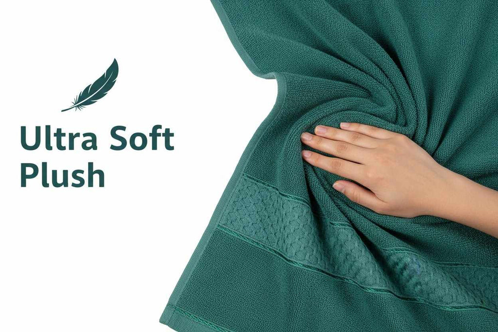 Cotton Bath Towel | Teal Emerald Green | Ultra Soft, Super Absorbent & Quick Dry | Unisex