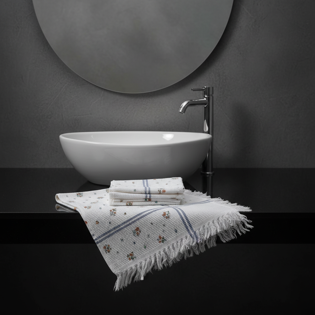 100% Cotton Striped Bath Towel with Fringe | Umbrella