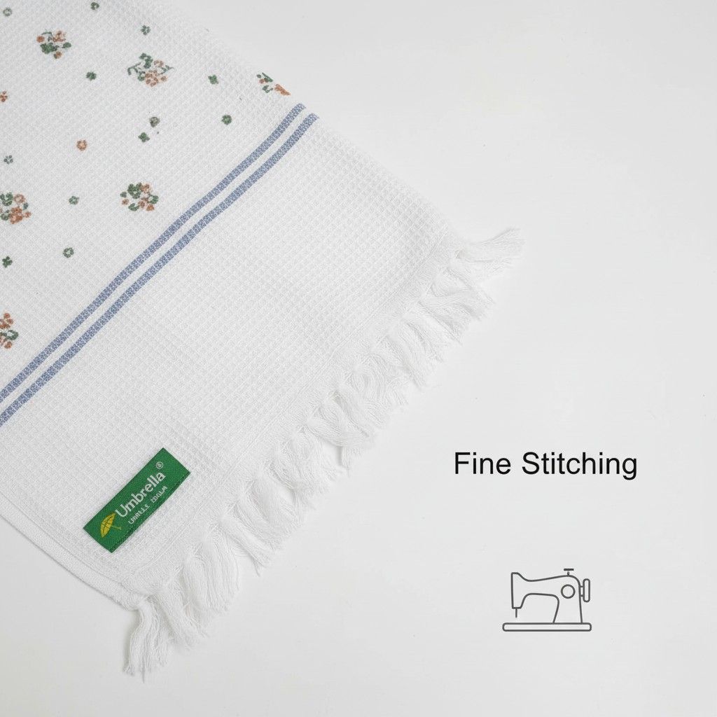 100% Cotton Striped Bath Towel with Fringe | Umbrella