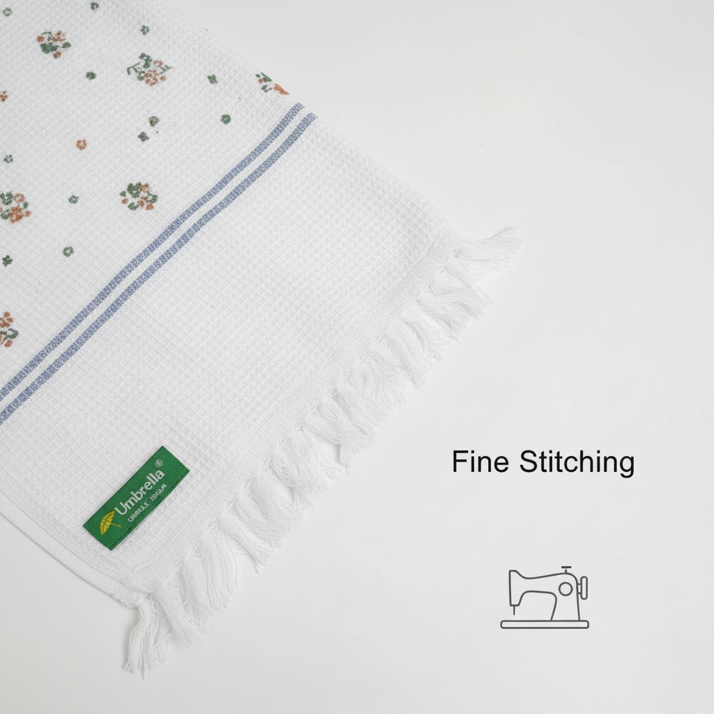 100% Cotton Striped Bath Towel with Fringe | Umbrella