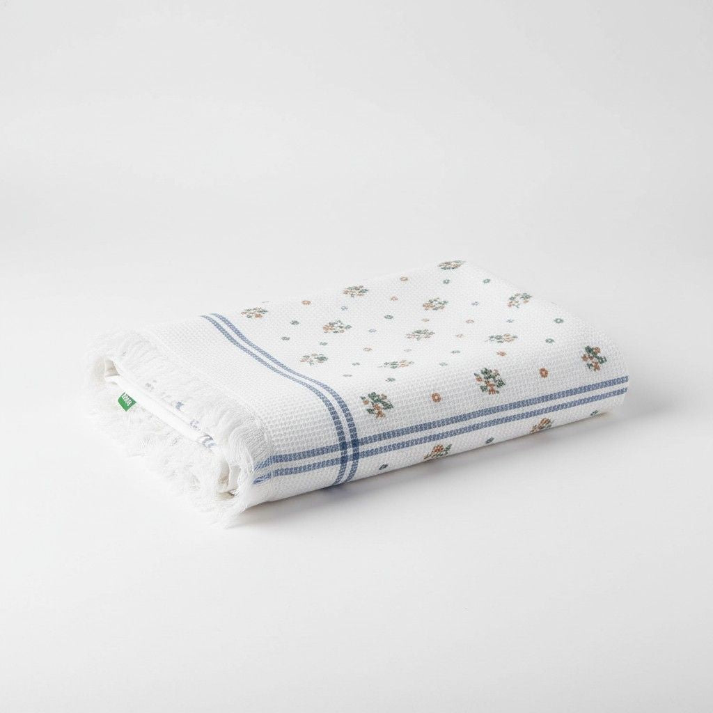 100% Cotton Striped Bath Towel with Fringe | Umbrella