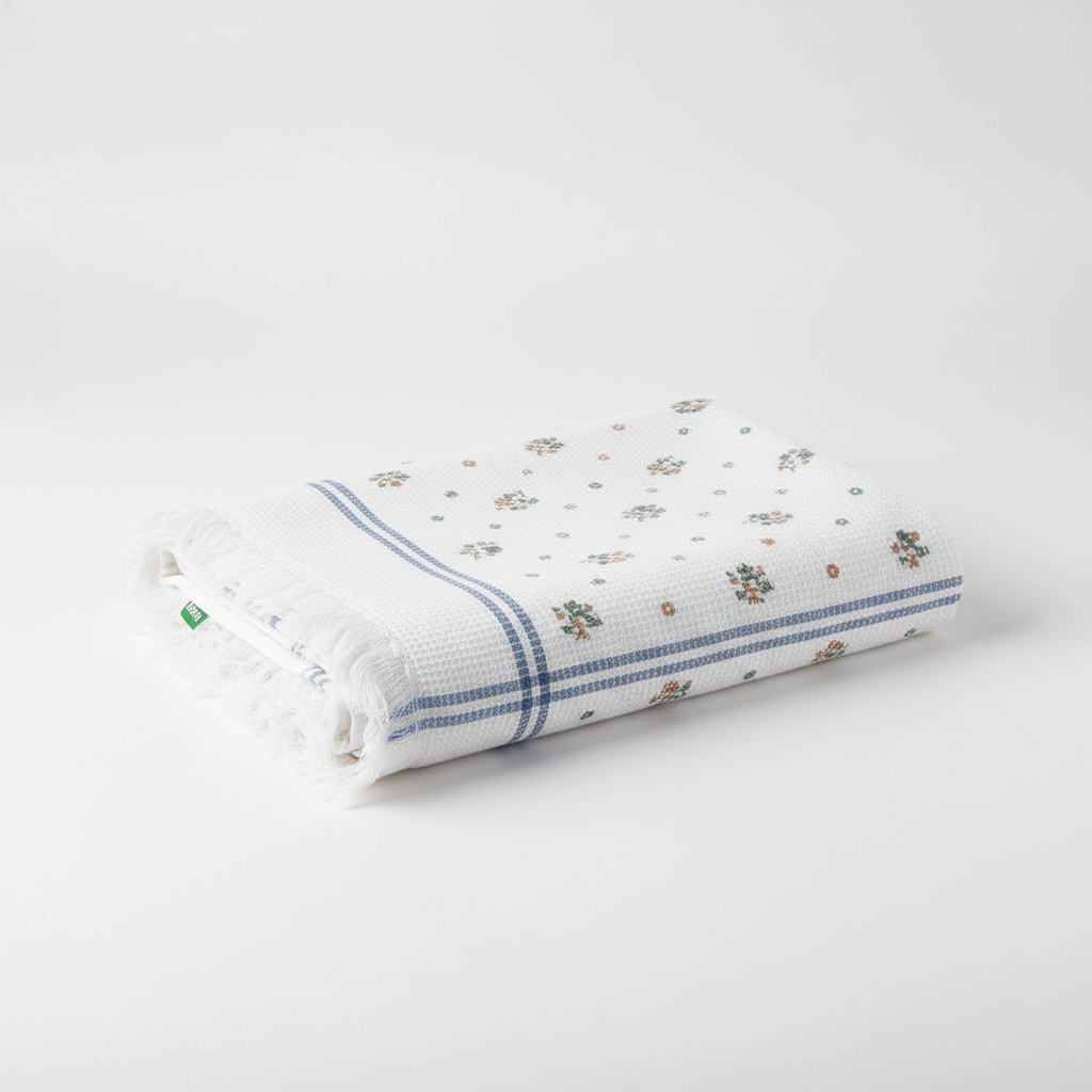 100% Cotton Striped Bath Towel with Fringe | Umbrella