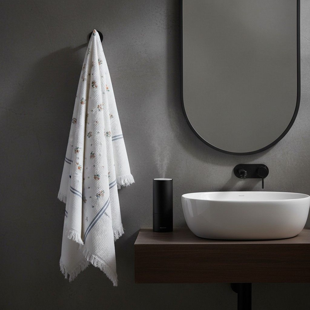 100% Cotton Striped Bath Towel with Fringe | Umbrella