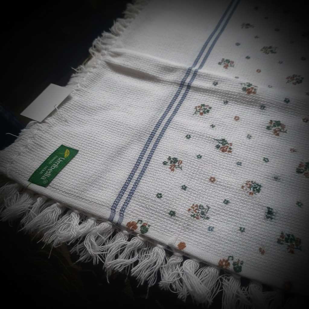 100% Cotton Striped Bath Towel with Fringe | Umbrella