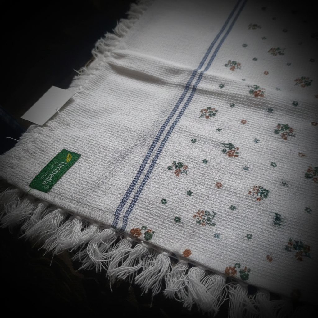 100% Cotton Striped Bath Towel with Fringe | Umbrella