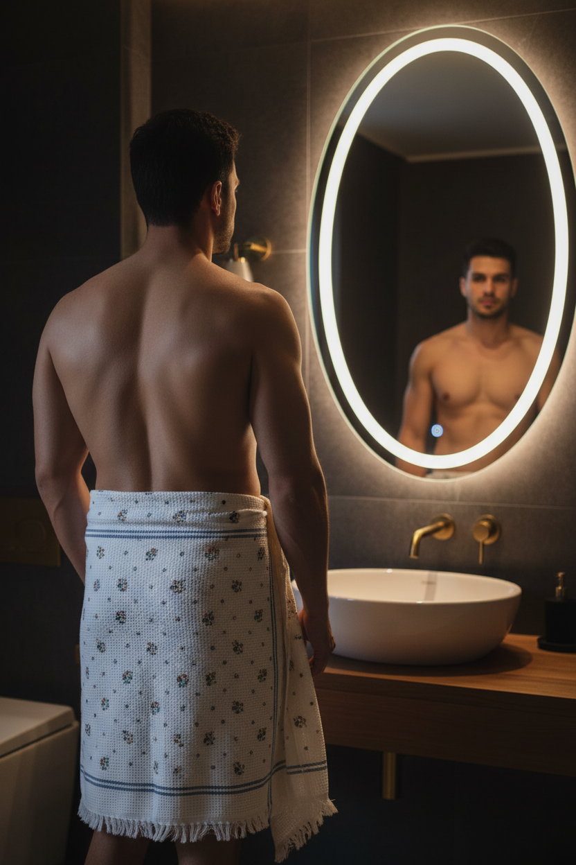 100% Cotton Striped Bath Towel with Fringe | Umbrella