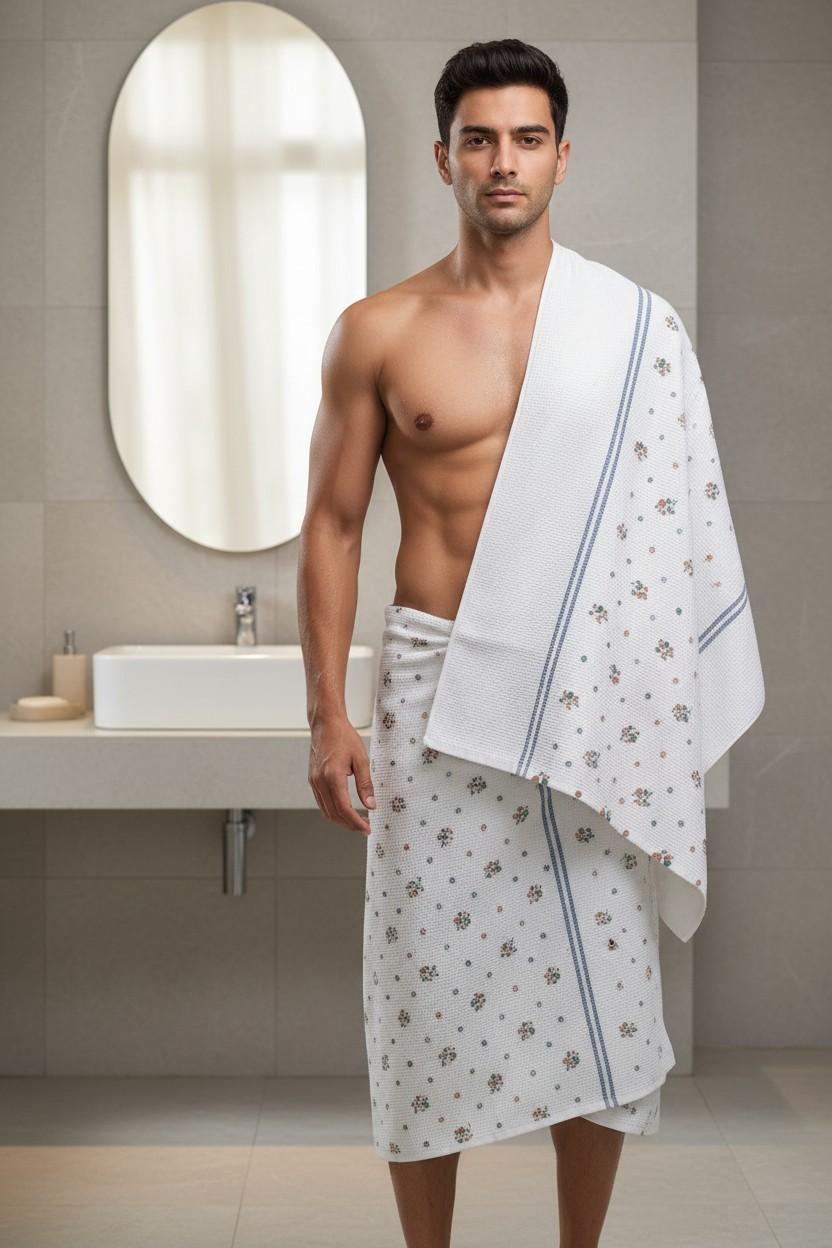 100% Cotton Striped Bath Towel with Fringe | Umbrella