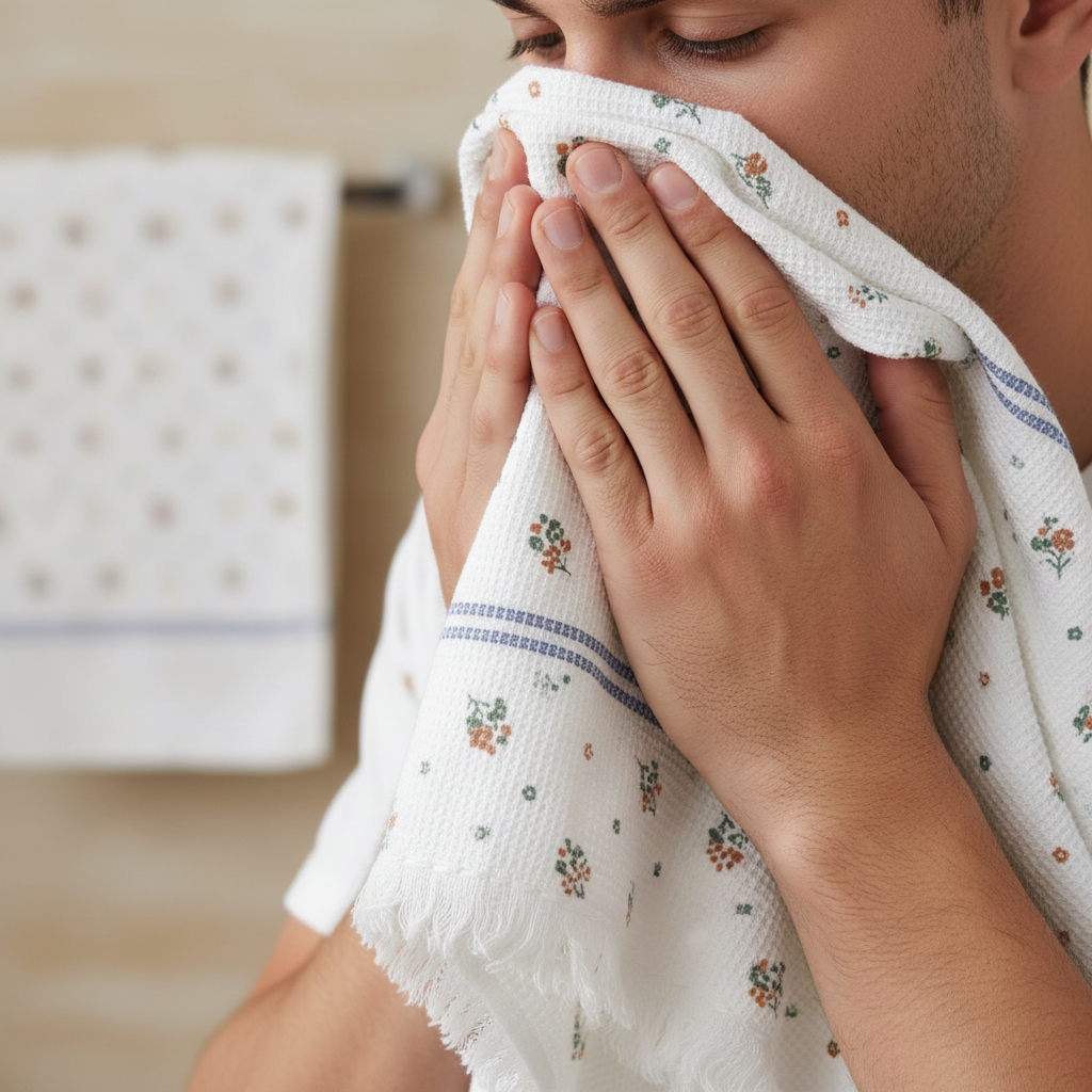 100% Cotton Striped Bath Towel with Fringe | Umbrella