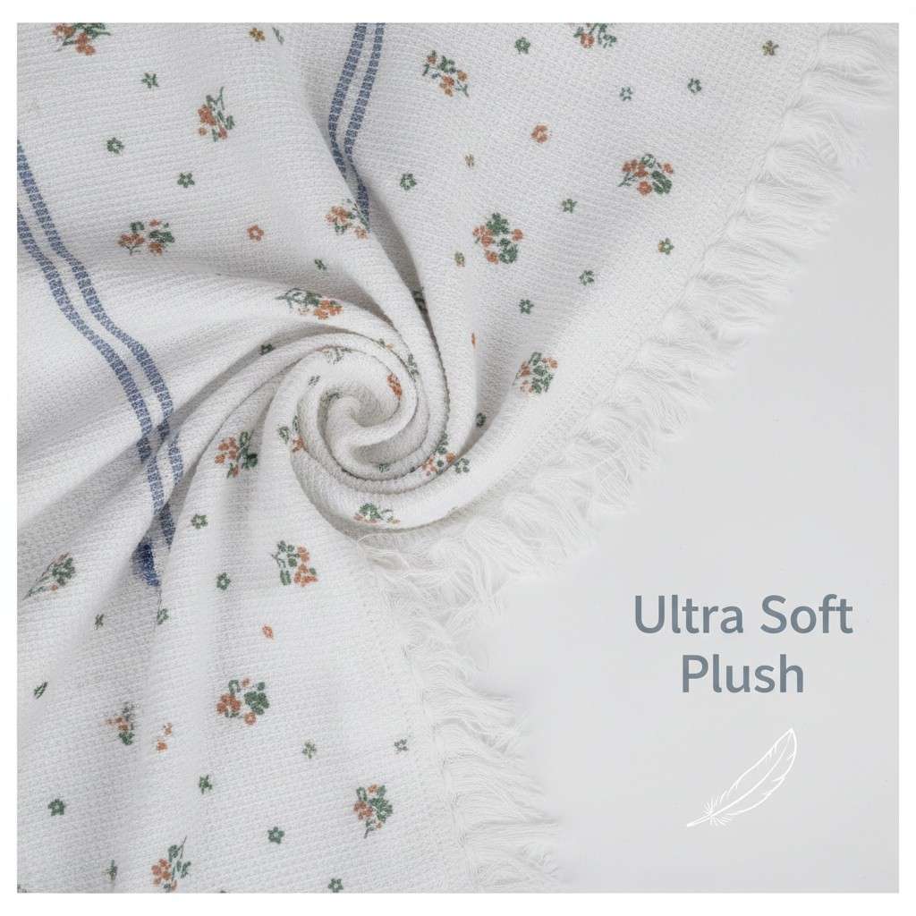 100% Cotton Striped Bath Towel with Fringe | Umbrella